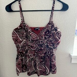 NWOT Express Pink Paisley Tank Top